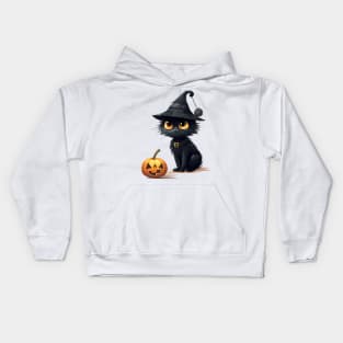 black cats lover for halloween Kids Hoodie